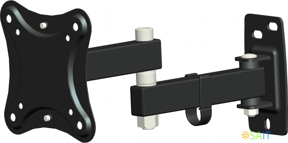 Кронштейн для телевизора Hama R1 118152 черный 10"-27" макс.15кг настенный поворотно-выдвижной и наклонный