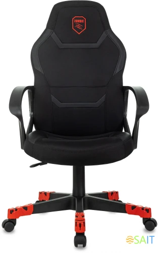 Кресло игровое Zombie 100 черный ткань/эко.кожа крестов. пластик пластик черный