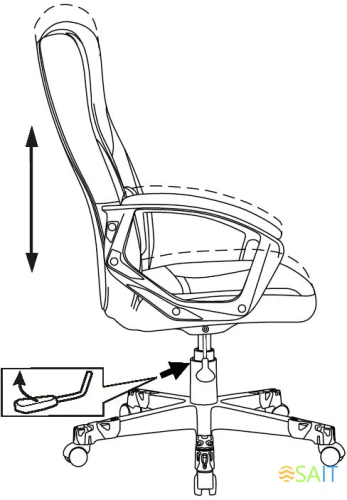 Кресло игровое Zombie 100 черный ткань/эко.кожа крестов. пластик пластик черный