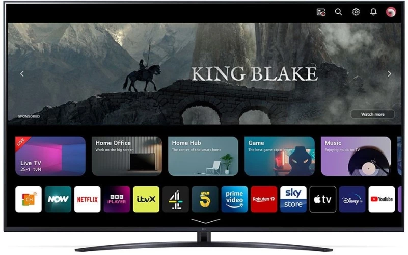 Телевизор LED LG 75" 75UR81006LJ.ARUB черный 4K Ultra HD 50Hz DVB-T DVB-T2 DVB-C DVB-S DVB-S2 USB WiFi Smart TV