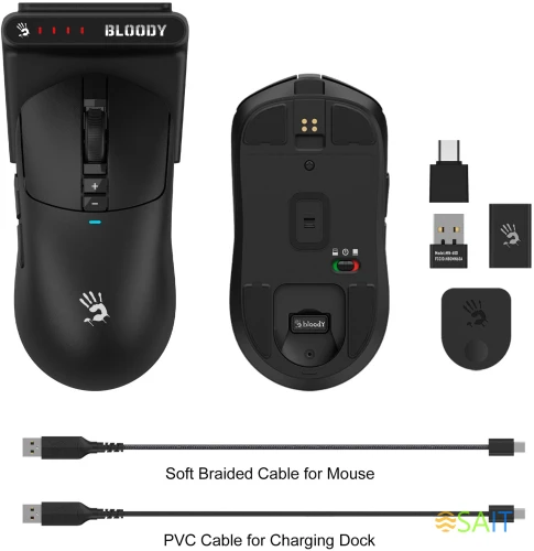 Мышь A4Tech Bloody R72 Ultra Duo черный оптическая 20000dpi беспров. USB/USB-C 7but