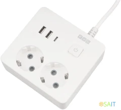 Сетевой удлинитель Powercube PC-1-2M 1.9м (2 розетки) белый (коробка)