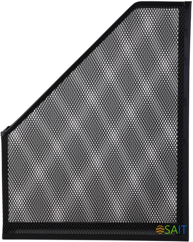 Лоток вертикальный Deli E9186 для бумаг 250х73х316мм черный металл сетка