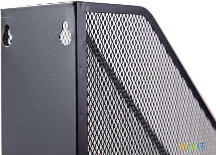 Лоток вертикальный Deli E9186 для бумаг 250х73х316мм черный металл сетка