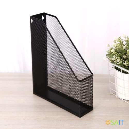 Лоток вертикальный Deli E9186 для бумаг 250х73х316мм черный металл сетка