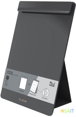 Папка-планшет Deli Nusign ENS503 BLACK A4 пенополипропилен черный на подставке