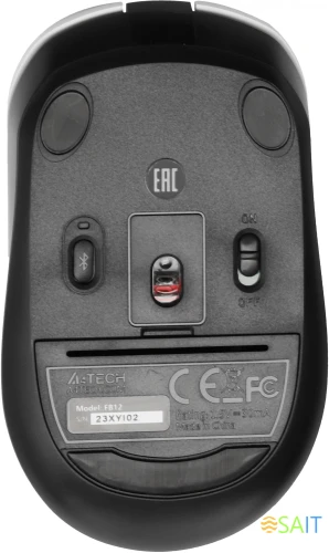 Мышь A4Tech Fstyler FB12 белый/черный оптическая 1200dpi беспров. BT/Radio USB 3but (FB12 PANDA)