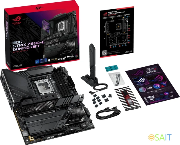 Материнская плата Asus ROG STRIX Z890-E GAMING WIFI Soc-1851 Intel Z890 4xDDR5 ATX AC`97 8ch(7.1) 5Gigabit RAID+HDMI+DP