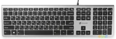 Клавиатура Оклик 890S серый/черный USB slim Multimedia (1784239)