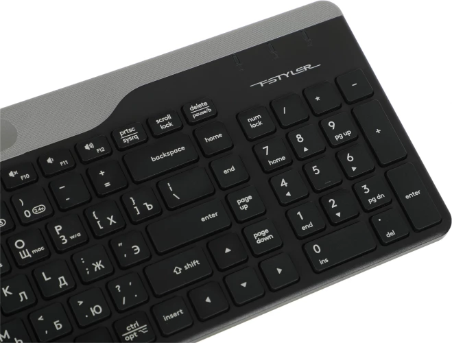 Клавиатура A4Tech Fstyler FBK25 черный/серый USB беспроводная BT/Radio slim Multimedia (FBK25 BLACK)