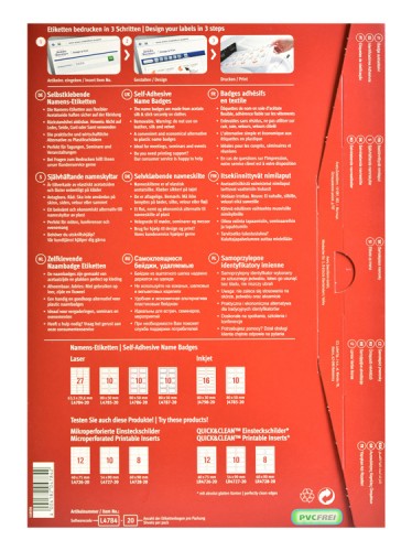 Этикетки Avery Zweckform L4784-20 29.6x63.5мм 27шт на листе/120г/м2/20л./белый ацетатный шелк самоклей. для лазерной печати