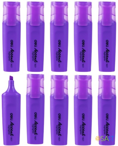 Набор текстовыделителей Deli Accent ES621VIOLET-P Delight скошенный пиш. наконечник 1-5мм фиолетовый (10шт.)