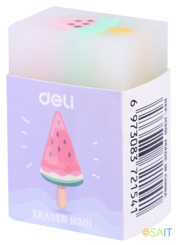 Ластик Deli EH301 прямоугольный 38х25х17мм ассорти индивидуальная картонная упаковка