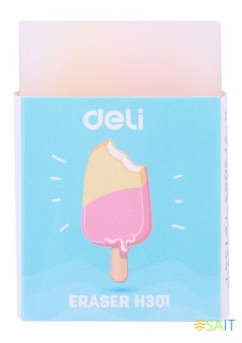 Ластик Deli EH301 прямоугольный 38х25х17мм ассорти индивидуальная картонная упаковка
