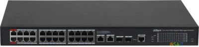 Коммутатор Dahua DH-S4228-24GT-360 (L2) 28x1Гбит/с 2SFP 24PoE 360W управляемый