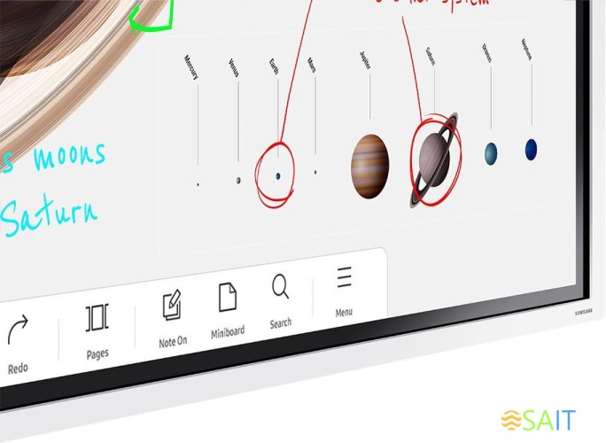 Панель Samsung 65" WM65B Flip Chart Pro белый E-LED BLU LED 8ms 16:9 HDMI M/M матовая 350cd 178гр/178гр 3840x2160 4K USB 39.7кг