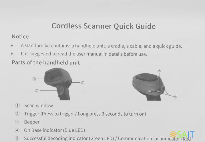 Сканер штрих-кода Mindeo CS2291-HD(BT) 2D серый