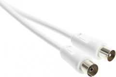 Кабель антенный Hama Coax (m)/Coax (f) 1.5м. белый (00205028)
