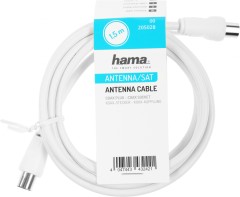 Кабель антенный Hama Coax (m)/Coax (f) 1.5м. белый (00205028)