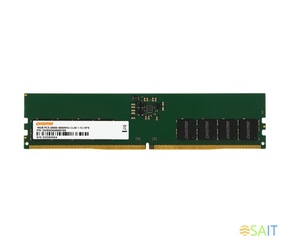 Память DDR5 16Gb 4800MHz Digma DGMAD54800016S RTL PC5-38400 CL40 DIMM 288-pin 1.1В single rank Ret