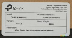 Коммутатор TP-Link TL-SG1218MPE (L2) 18x1Гбит/с 2xКомбо(1000BASE-T/SFP) 16PoE+ 192W управляемый
