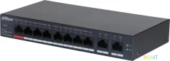 Коммутатор Dahua DH-CS4010-8ET-110 (L2) 8x100Мбит/с 2x1Гбит/с 8PoE 110W управляемый