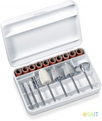 Маникюрно-педикюрный набор Beurer MP52 насадок в компл.:7шт (подсветка) белый/розовый