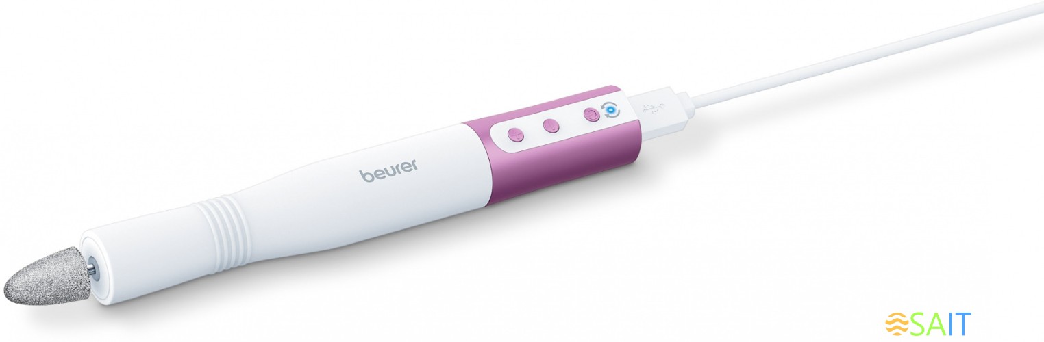 Маникюрно-педикюрный набор Beurer MP52 насадок в компл.:7шт (подсветка) белый/розовый