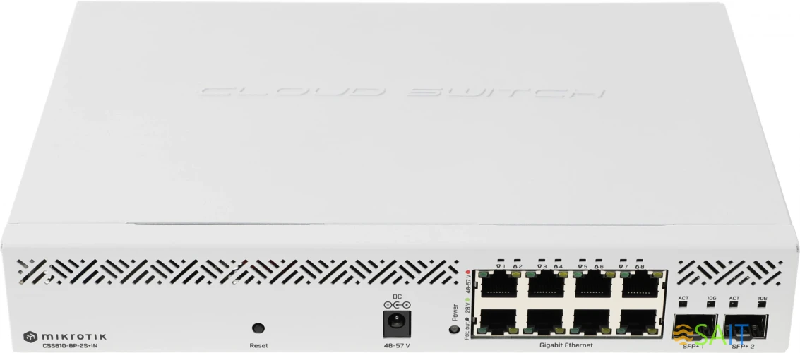 Коммутатор MikroTik CSS610-8P-2S+IN 8x1Гбит/с 2SFP+ 8PoE 8PPoE 140W управляемый