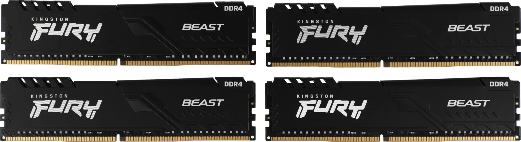 Память DDR4 4x32GB 3200MHz Kingston KF432C16BBK4/128 Fury Beast Black RTL Gaming PC4-25600 CL16 DIMM 288-pin 1.35В dual rank с радиатором Ret