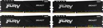 Память DDR4 4x32GB 3200MHz Kingston KF432C16BBK4/128 Fury Beast Black RTL Gaming PC4-25600 CL16 DIMM 288-pin 1.35В dual rank с радиатором Ret