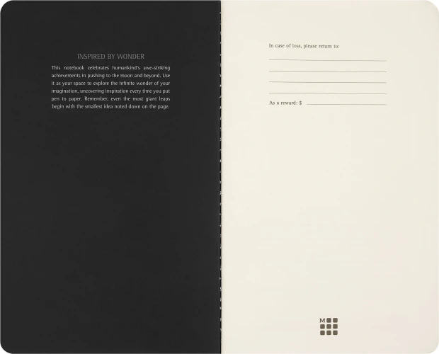 Блокнот Moleskine CAHIER NASA-INSPIRED SKCAHLP7063S2 Large 130х210мм 120стр. нелинованный мягкая обложка серебристый/черный Moon (2шт)