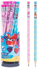 Карандаш ч/г Deli EC055-HB 2.2мм HB шестигран. липа ассорти ластик