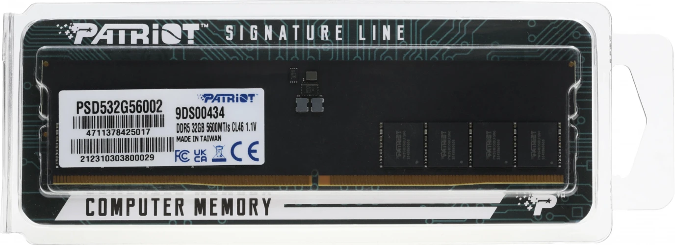 Память DDR5 32GB 5600MHz Patriot PSD532G56002 Signature RTL PC5-44800 CL46 DIMM 288-pin 1.1В dual rank Ret