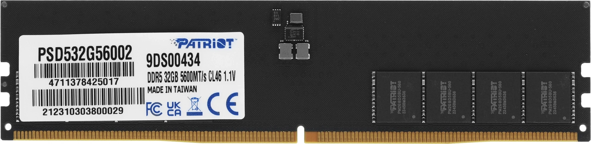 Память DDR5 32GB 5600MHz Patriot PSD532G56002 Signature RTL PC5-44800 CL46 DIMM 288-pin 1.1В dual rank Ret