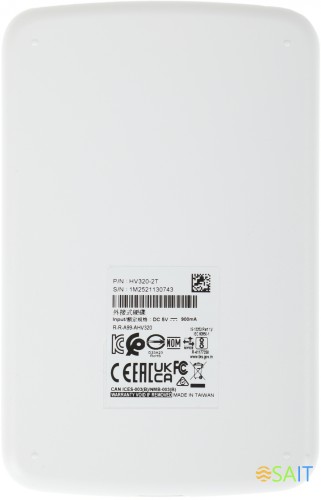 Жесткий диск A-Data USB 3.1 2Tb AHV320-2TU31-CWH HV320 2.5" белый