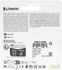 Флеш карта SDXC 128GB Kingston SDR2/128GB Canvas React Plus w/o adapter