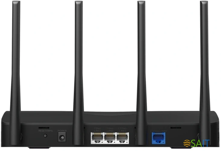 Роутер беспроводной Mercusys MR27BE BE3600 10/100/1000/2500BASE-T черный