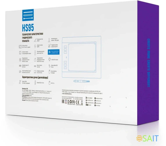 Графический планшет Huion HS95 USB черный