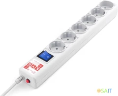 Сетевой фильтр Powercube SPG(5+1)-B-10 3м (6 розеток) серый (коробка)