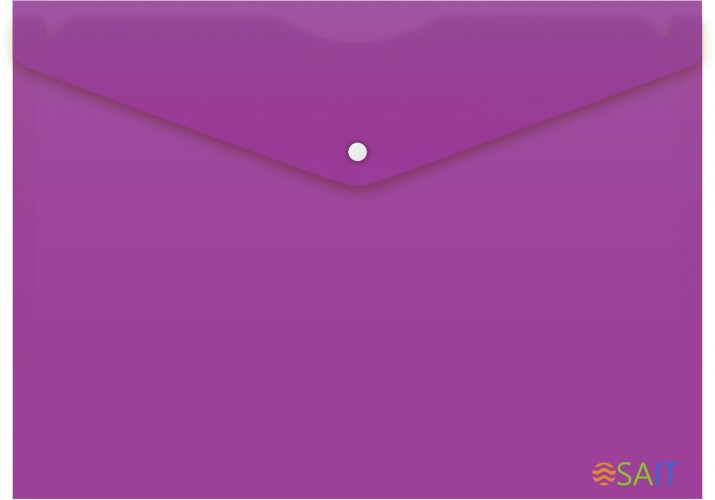 Конверт на кнопке Бюрократ -PK803ANVIO A4 непрозрачный пластик 0.18мм фиолетовый