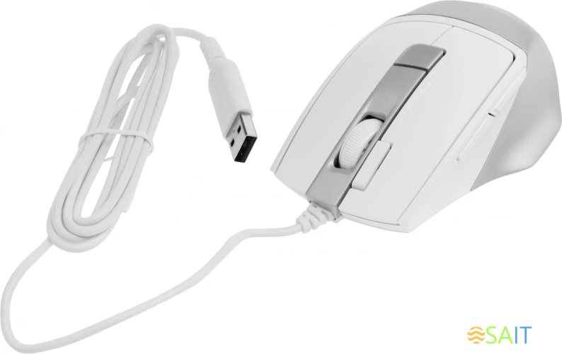 Мышь A4Tech Fstyler FM45S Air белый/серебристый оптическая 2400dpi silent USB 7but (FM45S AIR USB (SILVER WHITE))