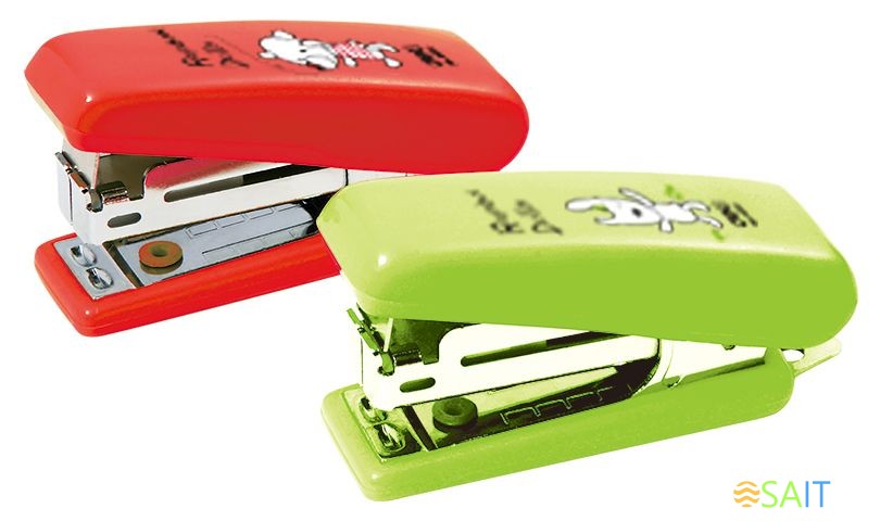 Степлер Deli E0222 N10 (12листов) встроенный антистеплер ассорти 40скоб коробка