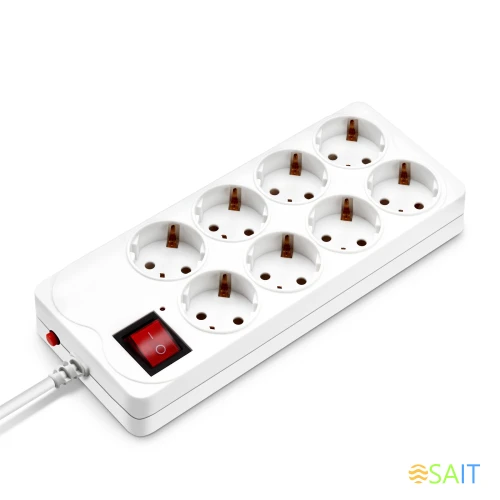 Сетевой фильтр Buro 800SH-1.8-W 1.8м (8 розеток) белый (коробка)