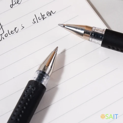 Набор ручек гелев. Deli C6600S-T прозрачный/черный d=0.5мм черн. черн. пакет (2шт) кругл. резин. манжета черный