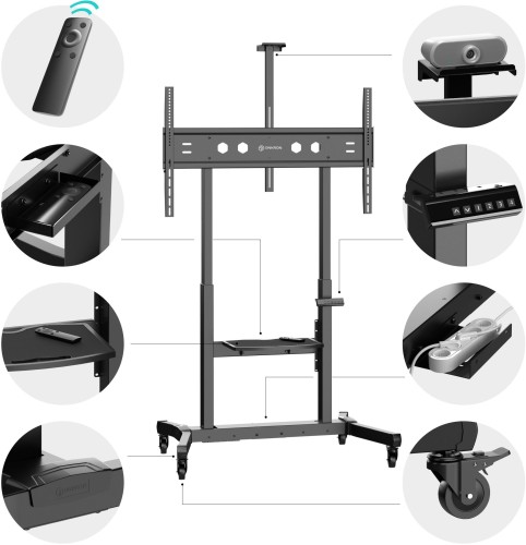 Стойка для телевизора Onkron TS1991 eLift черный 50"-100" макс.120кг напольный наклон