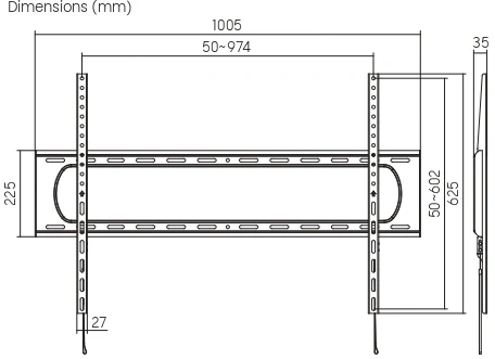 Кронштейн для телевизора Ultramounts UM825F черный 60"-120" макс.120кг настенный фиксированный