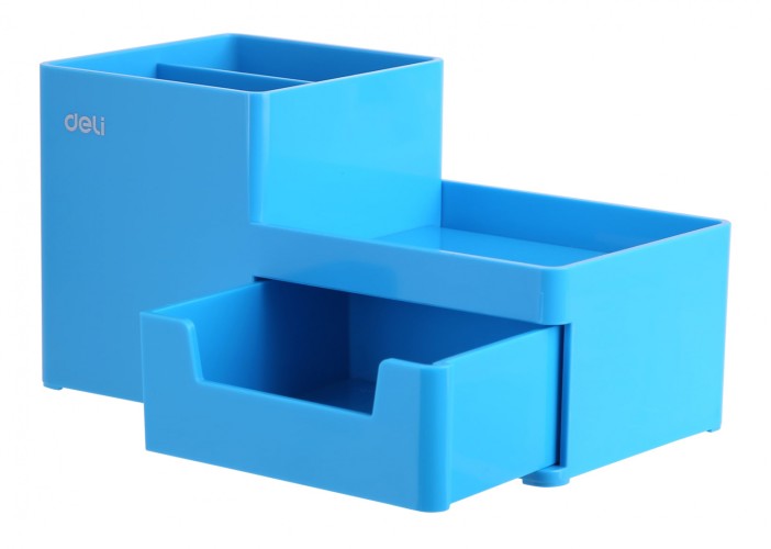 Органайзер настольный Deli EZ25130 Rio 4отд. 175x90x92мм голубой пластик