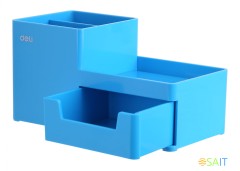 Органайзер настольный Deli EZ25130 Rio 4отд. 175x90x92мм голубой пластик