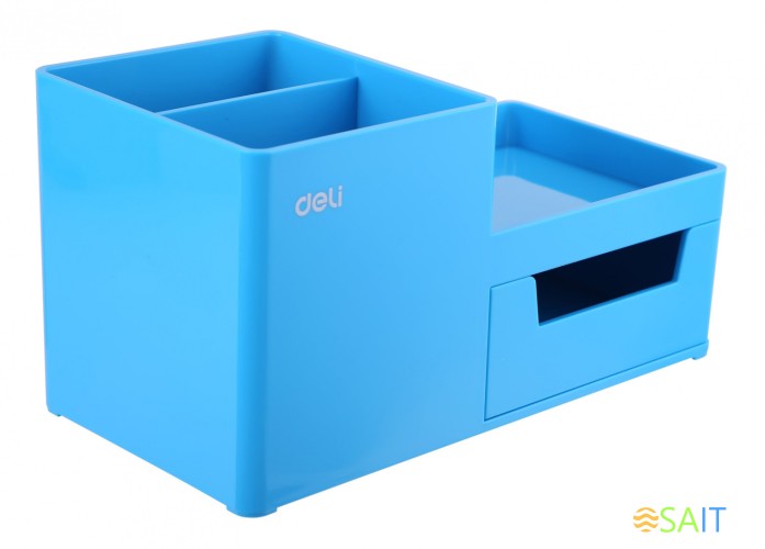 Органайзер настольный Deli EZ25130 Rio 4отд. 175x90x92мм голубой пластик